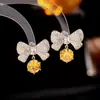 Pendientes de gota con forma de corazón de circonita micro pavimentada, de lujo accesible de alta gama, elegantes, para mujer, diseño geométrico de nicho, estilo europeo y americano