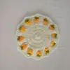 Estilo Xiaohongshu Hecho a Mano Lindo Posavasos de Fresa Kit de Ganchillo Hilo de Ganchillo Posavasos Aislante Térmico