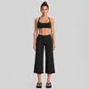 Conjunto de roupa fitness transfronteiriço, com um design traseiro estiloso, um top esportivo de gola halter e calças de yoga de secagem rápida, adequado para corrida ao ar livre, ciclismo e Pilates.