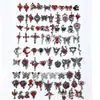 Accesorios de Estilo Oscuro Estilo Europeo y Americano Mariposa Negra Pistola Cruz de Rosa Colgante Pulsera de Cuentas DIY Collar