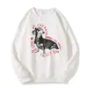 Estilo Novo Outono e Inverno Desenho Animado Cachorrinho Fofo Estampa de Letras, Roupa Externa Casual Fashion e Versátil Moletom Soltinho