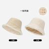 Sombrero de pescador para mujer, otoño e invierno, de doble cara, de felpa de cordero, combina con todo, con aspecto de cara, pequeño, cálido y grueso, sombrero de cubo de moda