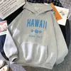 Moletom Feminino com Estampa de Letras Aloha Havaianas Versão Europeia, Moletom Casual Streetwear Hip-Hop