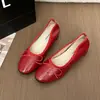 Zapatos de mujer para otoño estilo francés con lazo para aumentar altura, brisa suave de noche, mocasines planos tipo ballet de suela blanda