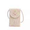 Bolsa de Cuerda de Algodón Bolsa Tejida de Paja Cuerda de Algodón Bolso de Mano de Cuerda de Algodón Bolso de Hombro Bolso de Playa Hueco Bolso Tote Bolsa Tejida Arcoíris