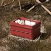 Caja de almacenamiento plegable para acampar al aire libre, caja de almacenamiento portátil de gran capacidad con asa, caja organizadora para maletero de coche y picnic