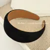 Nova Faixa de Cabeça de Veludo de Aba Larga Estilo Coreano, Faixa de Cabeça de Esponja de Cor Pura Elegante e Versátil, Grampo de Cabelo Elegante e de Alta Pressão Craniana