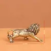 Adornos de león de cobre puro, león de la jungla de latón, mascota de té de latón puro, objetos antiguos, adornos de escritorio para el hogar