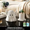 Pote de armazenamento de pedra difusora de fantasminha com dedo do meio engraçado, ornamento de mesa para quarto com aromaterapia sem chama, decoração criativa de pote de aromaterapia