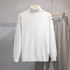 Suéter casual de punto para otoño e invierno con cuello alto apilado, nueva colección de punto al por mayor, top cálido de capa base de cuello alto, ropa para hombre transfronteriza