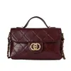 Bolso pequeño acolchado de cuero encerado texturizado para mujer, nuevo bolso cuadrado pequeño de mano vintage otoño e invierno 2026, bolso cruzado versátil con cadena