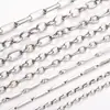 Cadena de Perlas Ovaladas, Cadena Diagonal, Cadena de Acero Inoxidable, Cadena para DIY, Materiales para Collares y Pulseras, Accesorios, Accesorios de Cadena de Acero de Titanio