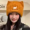 Nuevo Gorro de Lana Tejida para Mujer 2025 para Otoño e Invierno, Negro, Circunferencia de Cabeza Grande, Gorro para Clima Frío de Maternidad, Cálido y Grueso con Protección para los Oídos