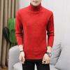 Suéter de cuello alto de primavera y otoño de comercio exterior para hombre, suéter ajustado de estilo coreano, suéter de solapa de lana para hombre, suéter grueso de fondo