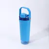 Copo Misturador Portátil Criativo e Fashion, Copo Multifuncional à Prova de Poeira e Isolado com Compartimento Inferior, Garrafa de Água Esportiva Portátil para Exterior