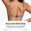 Conjunto de sujetador Zeriluna delicado y brillante con tirantes de espagueti, suave y amigable con la piel, escote en V pronunciado, transpirable para el uso diario, moderno