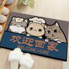 Alfombras de Piso Modernas Simples de Dibujos Animados, Alfombras de Terciopelo para la Puerta de Entrada del Hogar, Alfombras Antideslizantes y Absorbentes para Inodoro y Baño
