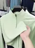 Moletom Masculino 2026 Primavera com Zíper Meio Aberto e Gola Alta, Alta Elasticidade, Caimento Solto, Respirável, Antibacteriano 7A, Camiseta de Manga Longa para Outdoor