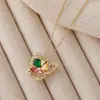 Collar de Acero Inoxidable Mariposa para Mujer Fabricante Mayorista Venta Directa Joyería Circonita Micro-Pavimentada Tendencia de Moda Accesorios de Estilo Versátil