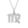 Collar de los Doce Signos del Zodiaco Europeo y Americano para Mujer Plata de Ley S925 Colgante de Aries Cadena para Clavícula Venta al por Mayor Directa de Comercio Exterior