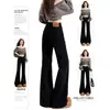 Jeans Acampanados Negros de Tiro Bajo para Mujer, Tendencia de Verano Nuevo Estilo, Pierna Ancha Suelta, No Ajustados, Pantalones Bootcut Caídos