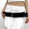 Cinturón Tejido de Color Sólido Todo Fósforo Estilo Coreano Vintage Ins Diseño Sencillo de Nicho Sello de Cintura Ancho para Vestido