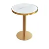 Mesa y Sillas de Negociación de Lujo Ligero Combinación Rectangular Mesa y Sillas de Mármol y Tablero de Roca Mesa Redonda Pequeña para Tienda de Té con Leche y Cafetería
