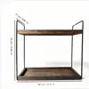 Estante de almacenamiento de escritorio de cocina, suministros de baño, estante de exhibición negro sin perforaciones ni costuras, estante de almacenamiento organizador de artículos diversos