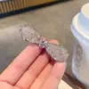 Pinza para el pelo de lujo ligero con lazo de pedrería para mujer, pinza de pico de pato, pasador elegante para flequillo y cabello lateral, accesorio para el pelo de pinza superior