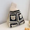 Bolso Tote Nuevo de Moda con Lindo Diseño de Animal, Bolso de Mano Versátil para Mujer, Estilo Coreano y Japonés, Bolso de Punto para Exteriores para Damas