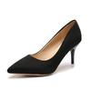 2020 Novos Saltos Altos Femininos Stiletto Bico Fino Sapatos de Salto Único Sapatos Profissionais para Trabalho Camurça Preta Grande Tamanho Sapatos Femininos Atacado