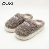 Puxicao Zapatillas de Algodón Estilo Nuevo para Mujer, Zapatos de Felpa de Algodón Cálidos para el Hogar en Otoño e Invierno, Pareja