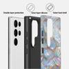 Funda de Teléfono de Trébol de Cuatro Hojas con Chapado en Oro y Nácar para Samsung S24/S25/S26 Ultra, Funda Brillante de Película de Doble Capa