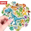 50 Pegatinas de Dibujos Animados con Temática de Dinosaurios para Niños, Importación Directa, Impermeables, Adecuadas para Botellas de Agua, Patinetas y Juguetes