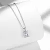 Collar de plata de ley S925 con moissanita completa, cadena sencilla de moissanita rectangular de cuatro puntas para la clavícula, superventas transfronterizo de Amazon