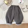 Pantalones de invierno para niños de lana de cordero, pantalones rectos gruesos forrados de polar para bebés, pantalones largos cálidos de invierno para niños, ropa exterior elegante
