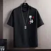 2026 Nueva Camiseta de Verano Moderna de Manga Corta para Hombre, Corte Holgado, Seda de Hielo Transpirable, Cuello Redondo, Top Casual Versátil de Moda
