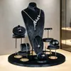 Accesorios de Exhibición de Joyería de Gama Alta, Soporte de Exhibición de Joyería de Acero Inoxidable, Soporte para Anillos, Collares, Pendientes, Accesorios para Fotografía de Joyería