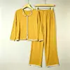 Nuevo Conjunto de Pijama de Modal para Mujer de Manga Larga y Pantalón Largo de Verano, Delgado, Holgado, Casual, Talla Grande, Ropa para el Hogar con Aire Acondicionado