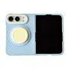 Funda magnética para teléfono con patrón de ondas, color sólido, compatible con Apple 18DUO, iPhone Duo, con cordón, a prueba de caídas y elegante