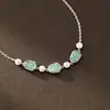 Nalan Prata S925 Exquisito Minimalista Estilo Ins Design de Nicho Encrustado com Diamantes Pulseira de Moeda de Cobre Pixiu de Jade S8539