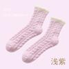 Calcetines Personalizados Calcetines de Terciopelo de Coral para Mujer Invierno Más Terciopelo Engrosados Color Sólido Muestra de Diseño y Procesamiento Logo Personalizado Regalo Personalizado