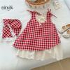 [Diadema Gratis] Ningli Verano Nuevo Niños Niñas Lindo Moda Occidental Estilo Resort Vestido de Estilo Dulce