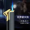 2023 Nuevo Encendedor Metálico Creativo Elegante Portátil Largo Recto a Prueba de Viento Llama Azul Encendedor Inflable