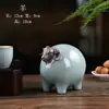 Mesa de Té Mascottas de los Doce Zodíacos Mascota de Té Juego Cerámica Dragón Decoración para Atraer Riqueza Creativos Adornos para Mesa de Té Arena Púrpura Té Lindo
