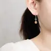 Brincos de Gancho de Prata Yuebao Jewelry Amethyst S925 Banhado a Ouro Cristal Amarelo Torre Ruyi Novo Estilo Chinês Em Estoque