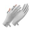Guantes de seda de hielo de primavera y verano para mujer, anti-ultravioleta C5, nailon fresco, parasol extendido, transpirable, antideslizante, con fugas, pantalla táctil de dos dedos