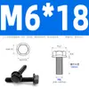 Parafusos de Flange Hexagonal Externo Aço Inoxidável 304 Preto Eletroforético Dentes de Flange Antiderrapantes M4M5M6M8M10M12