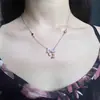 Collar de Plata de Ley S925 con Lazo para Mujer, Cadena para Clavícula de Estrella con Diseño de Nicho, Diseño Original, en Stock