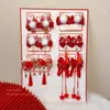 Horquilla Roja de Año Nuevo para Niñas con Lazo, Accesorio para el Cabello, Tocado Tradicional Chino de Año Nuevo, Pinza para el Cabello con Peluca de Estilo Chino para Niñas Hanfu
